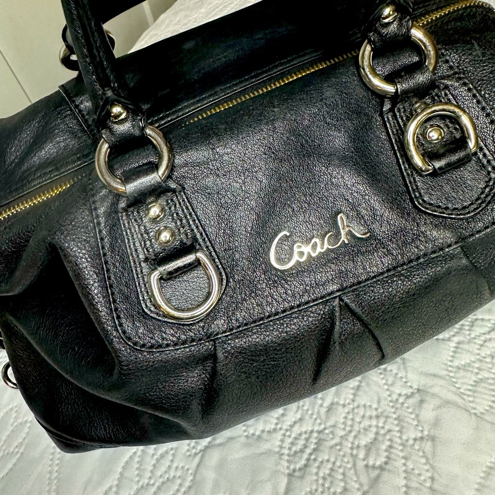 Coach Style 15447 Ashley Black Leather Convertible Satchel